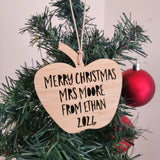 Personalised Apple Merry Christmas or Thank You Teacher 2024 - Little Birdy Finds