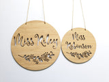 Personalised Floral Wall Plaque - Little Birdy Finds