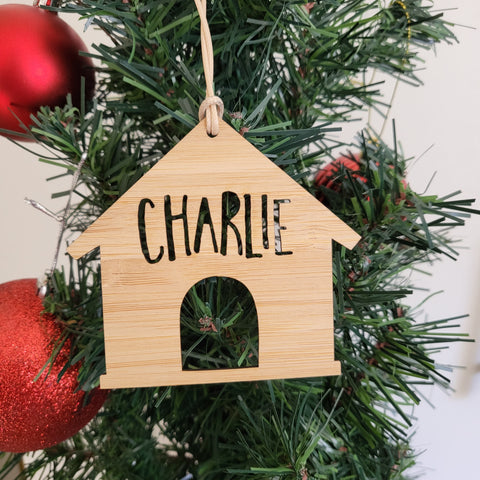 Dog House Personalised  Christmas Decoration