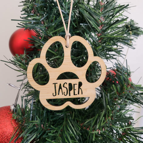 Dog Paw Personalised Christmas Decoration