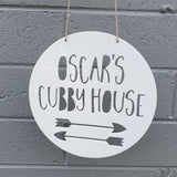 Personalised Cubby House Sign - ARROWS DESIGN - Little Birdy Finds