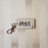 Personalised Wood Key Ring with Heart - Little Birdy Finds