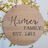 Personalised Family Name Wooden Wall Hanging - Little Birdy Finds