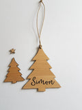 Personalised Wood Christmas Decoration / Ornament CHRISTMAS TREE DESIGN - Little Birdy Finds