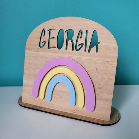 Personalised Arch Rainbow Plaque