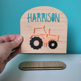 Personalised Arch Tractor Plaque