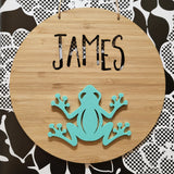 Frog Bamboo & Acrylic Wall Plaque