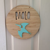 Pterodactyl Bamboo & Acrylic Wall Plaque