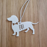 DACHSHUND with Bow Tie Personalised  Christmas Decoration