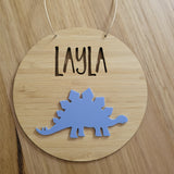 Stegosaurus Bamboo & Acrylic Wall Plaque