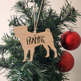 Pug Personalised  Christmas Decoration