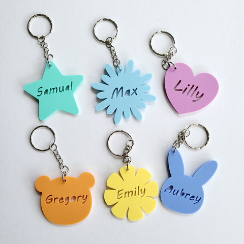 Personalised Pastel Coloured Bag Tag / Keyring