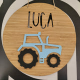 Tractor Bamboo & Acrylic Wall Plaque