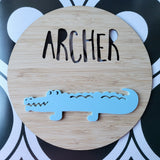 Crocodile Bamboo & Acrylic Wall Plaque