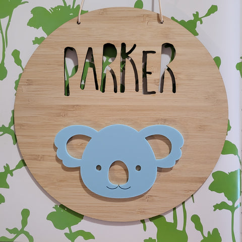 Koala Bamboo & Acrylic Wall Plaque