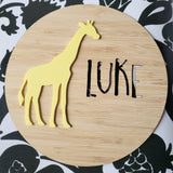 Giraffe Bamboo & Acrylic Wall Plaque