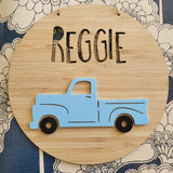 Vintage Truck Bamboo & Acrylic Wall Plaque