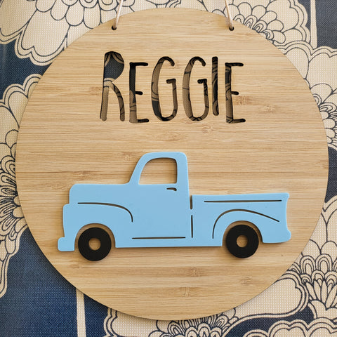 Vintage Truck Bamboo & Acrylic Wall Plaque