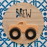 Monster Truck Bamboo & Acrylic Wall Plaque