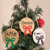 Personalised Bow Christmas Decoration