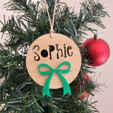 Personalised Bow Christmas Decoration