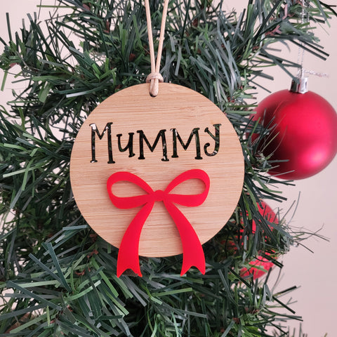 Personalised Bow Christmas Decoration