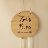 Personalised Bow-Hairclip holder DOTS AND ARROW Design - Little Birdy Finds