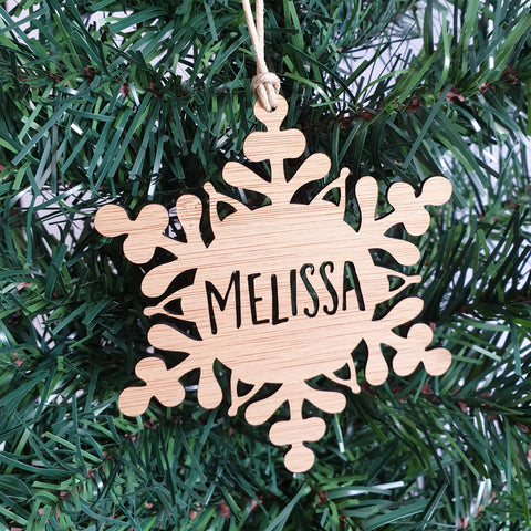 Snowflake Christmas decoration - Little Birdy Finds - Australian made, personalised children's decor, bag tags, cubby house signs, christmas decorations, custom made, personalised decor, personalised gifts, keepsake