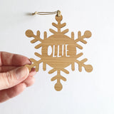 Snowflake Christmas decoration - Little Birdy Finds - Australian made, personalised children's decor, bag tags, cubby house signs, christmas decorations, custom made, personalised decor, personalised gifts, keepsake