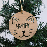 Cat Christmas decoration - Little Birdy Finds - Australian made, personalised children's decor, bag tags, cubby house signs, christmas decorations, custom made, personalised decor, personalised gifts, keepsake