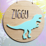 T-Rex Bamboo & Acrylic Wall Plaque