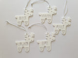 White Reindeer Personalised Christmas Decoration