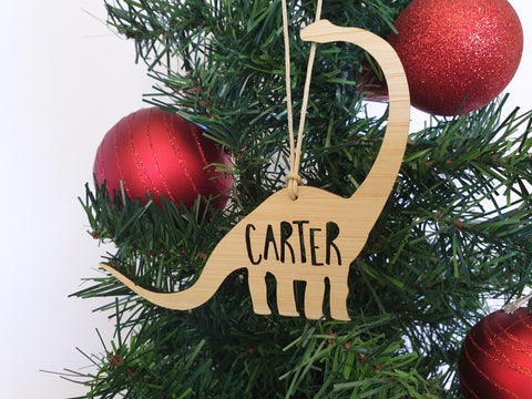 Personalised Brontosaurus Christmas Tree Decoration