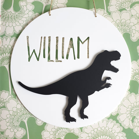 Monochrome T-Rex Wall Plaque