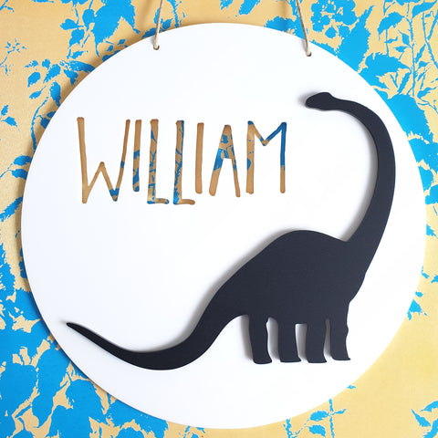 Monochrome Dinosaur Wall Plaque