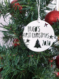 Personalised First Christmas Wood Christmas Decoration - Little Birdy Finds