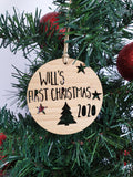 Personalised First Christmas Wood Christmas Decoration - Little Birdy Finds