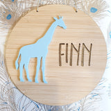 Giraffe Bamboo & Acrylic Wall Plaque