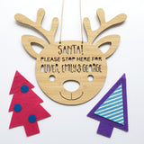 Personalised Reindeer Christmas Santa Please Stop Here!