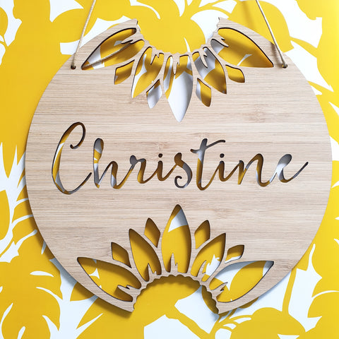 Personalised Sunflower Wall Plaque