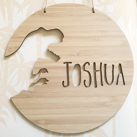 Cut Out T-REX Dinosaur Personalised  Wall Hanging