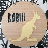 Kangaroo Bamboo & Acrylic Wall Plaque