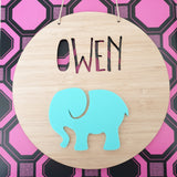 Elephant Bamboo & Acrylic Wall Plaque