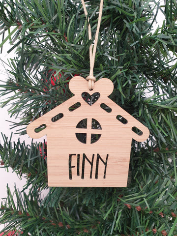 Bamboo Gingerbread House Personalised Christmas Decoration