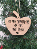 Personalised Apple Merry Christmas or Thank You Teacher 2020 - Little Birdy Finds