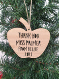 Personalised Apple Merry Christmas or Thank You Teacher 2020 - Little Birdy Finds