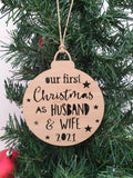 Husband and Wife Christmas Bauble 2020 - Little Birdy Finds
