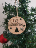 Personalised First Christmas Wood Christmas Decoration - Little Birdy Finds