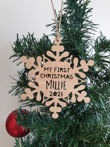 First Christmas Snowflake Decoration