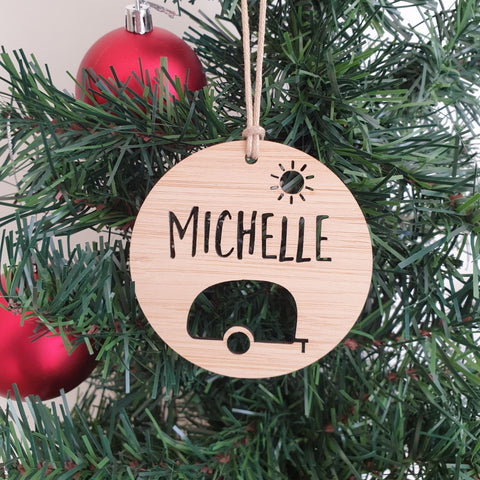 Personalised Caravan Christmas Decoration
